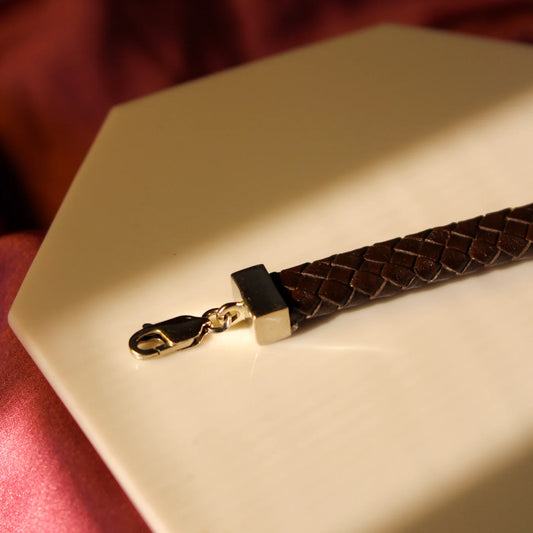 Men's Zigzag Linked Leather Bracelet