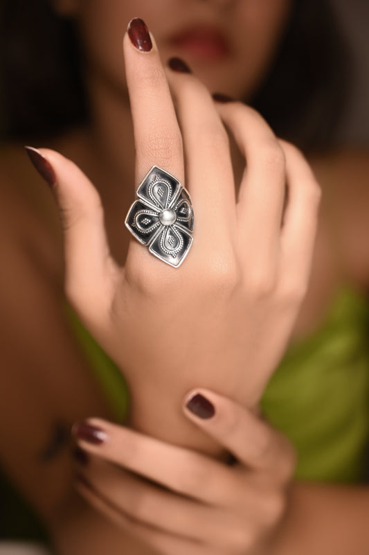 Radiant Filigree Petal Ring