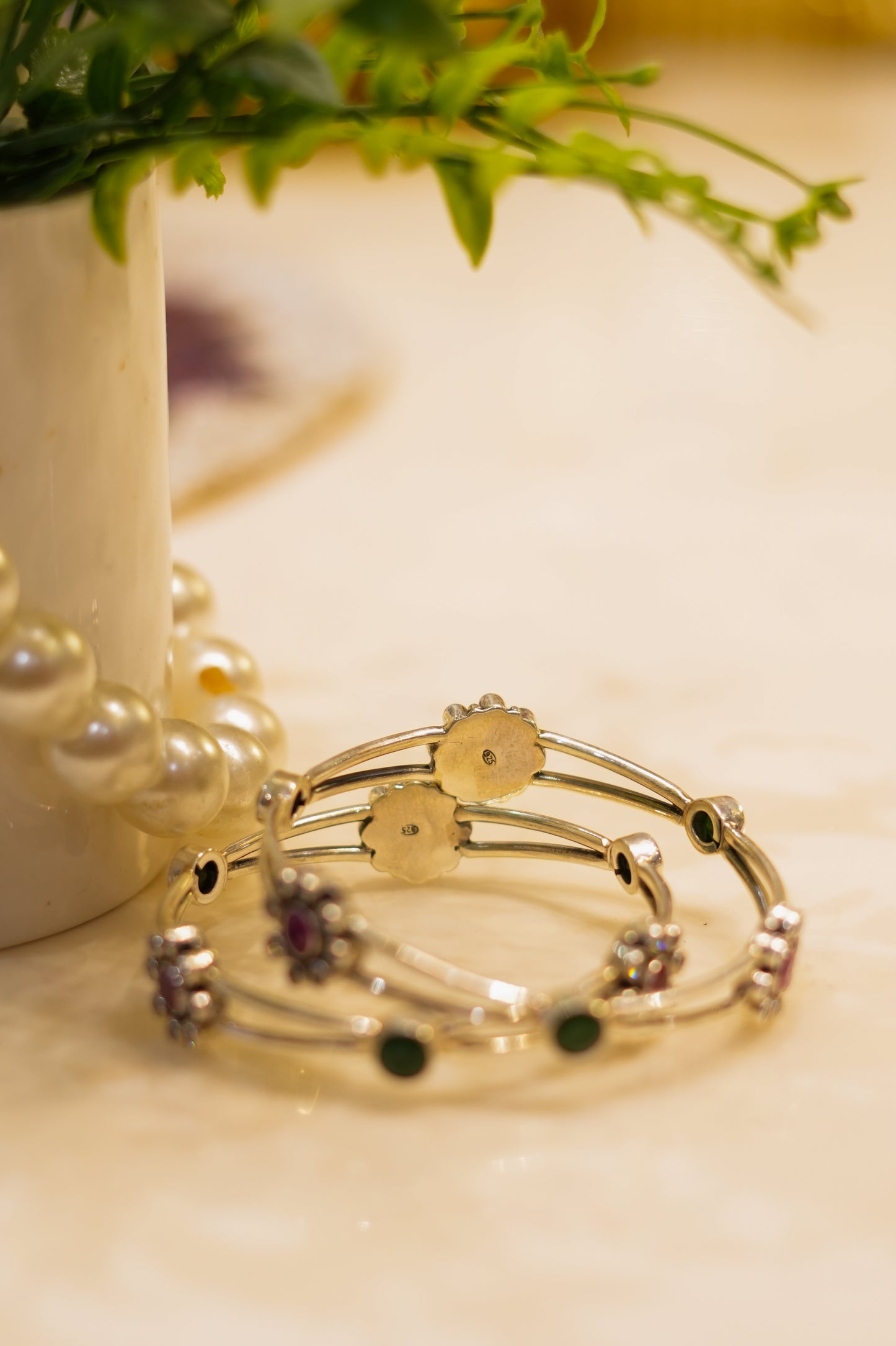 Bazaar Gemstone Double-Layer Kada