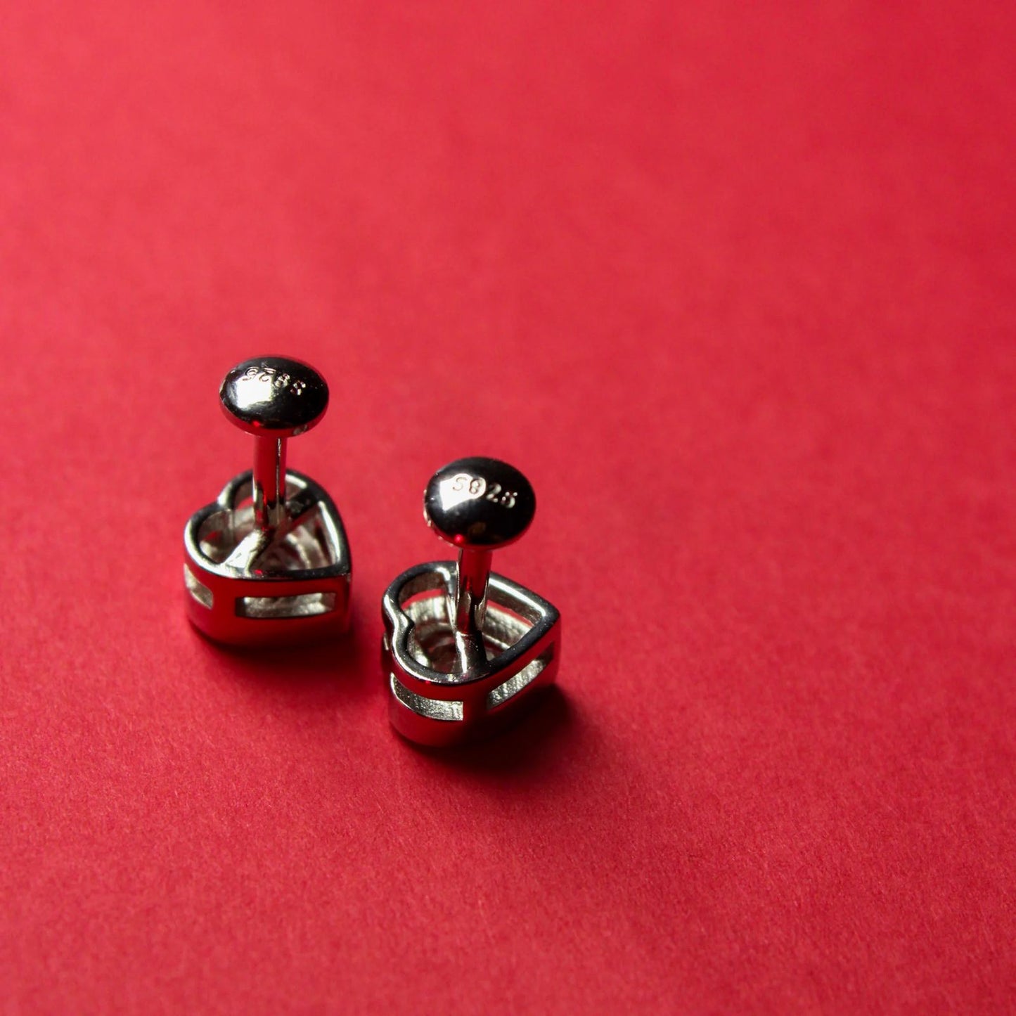 Heart Solitaire Zircon Studs