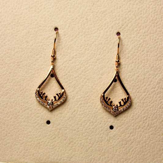 Rose Gold Crystal Leaf Drops