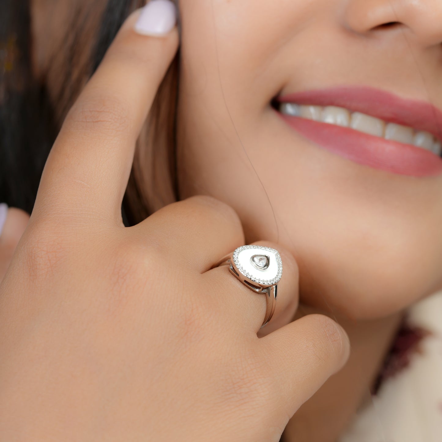 Starlight Teardrop Halo Ring