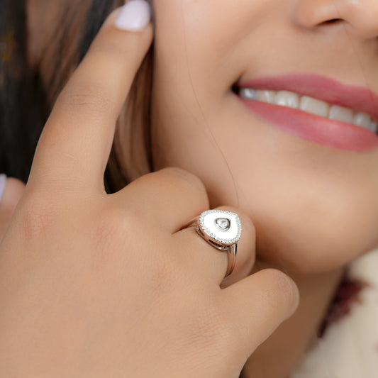 Starlight Teardrop Halo Ring