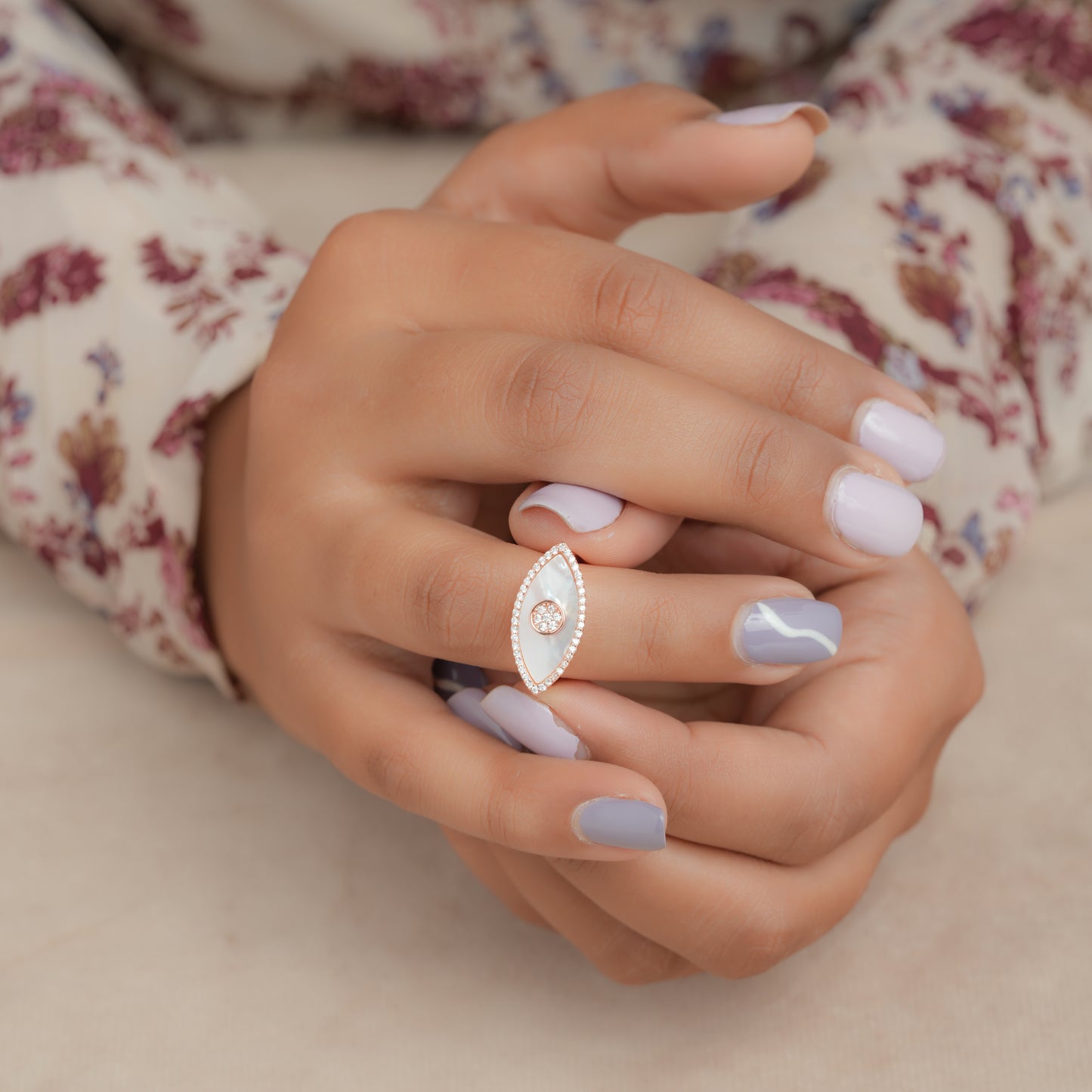 Rose Gold Lunar Eye Ring