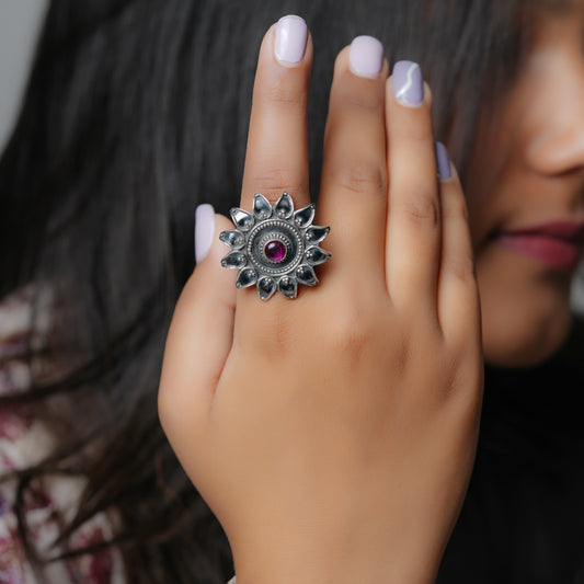 Vintage Blush Blossom Ring