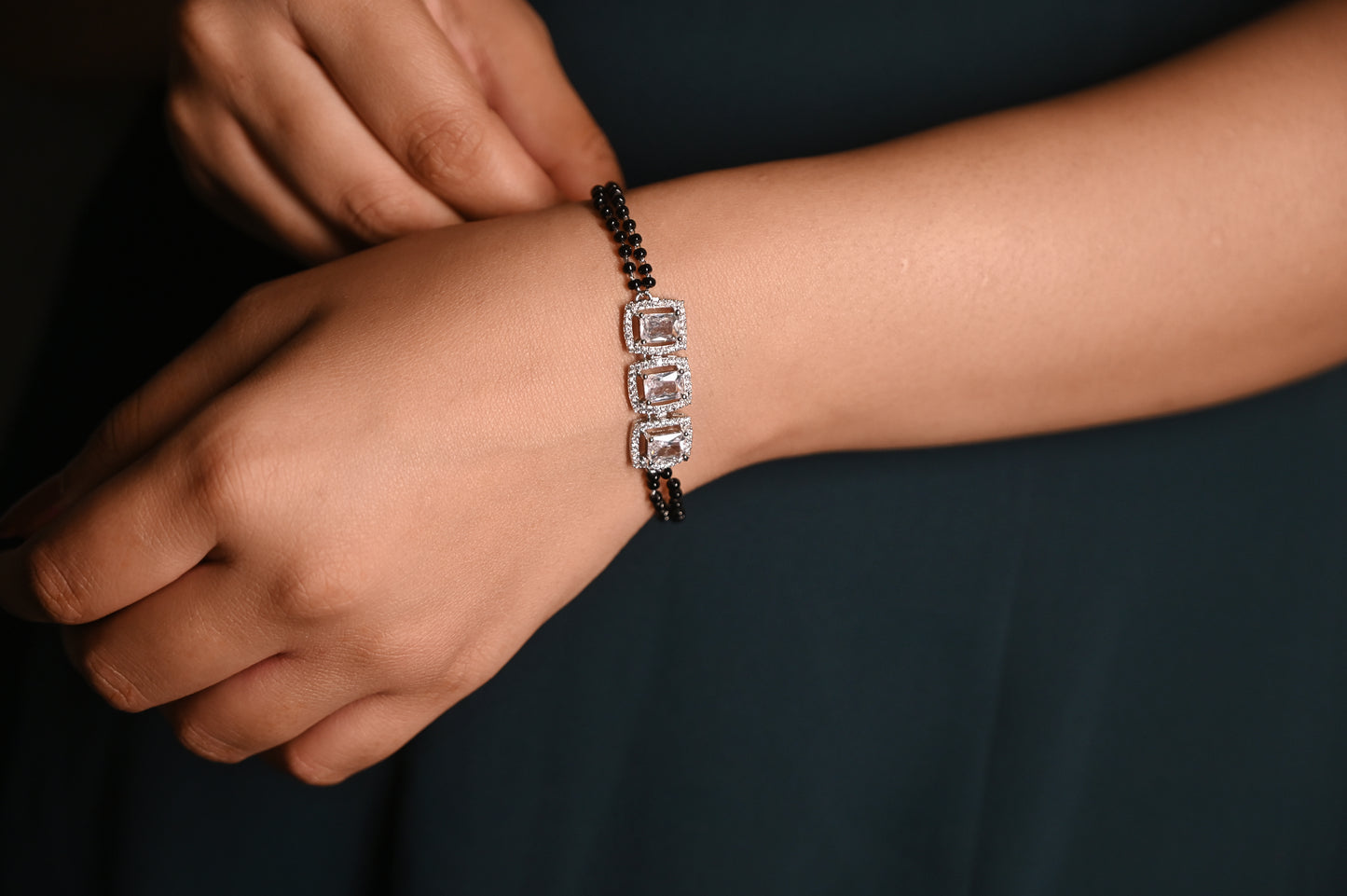 Geometric Triple Mangalsutra Bracelet