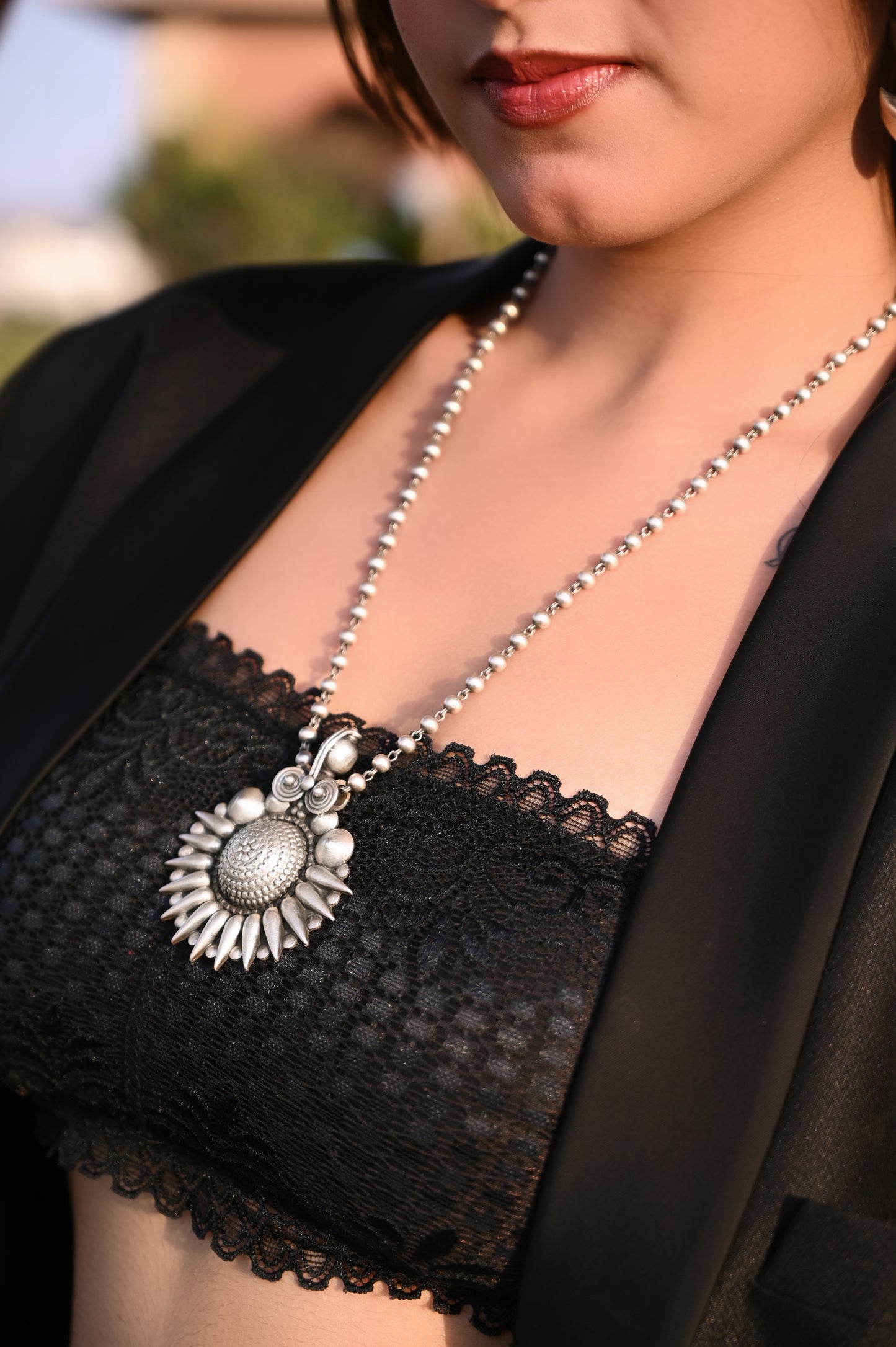 Domed Floral Heritage Necklace