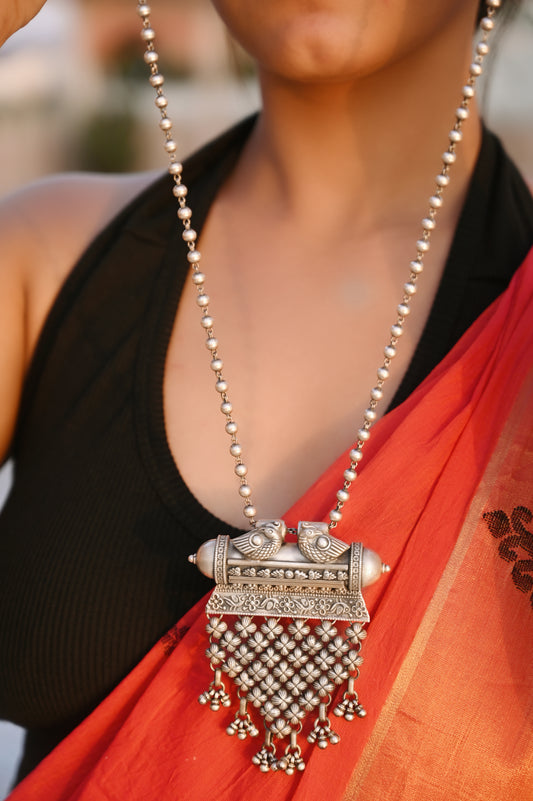 Royal Dual Peacock Jali Necklace