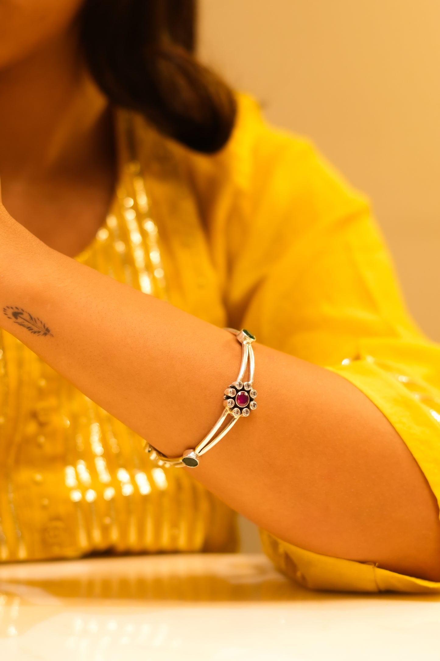 Bazaar Gemstone Double-Layer Kada