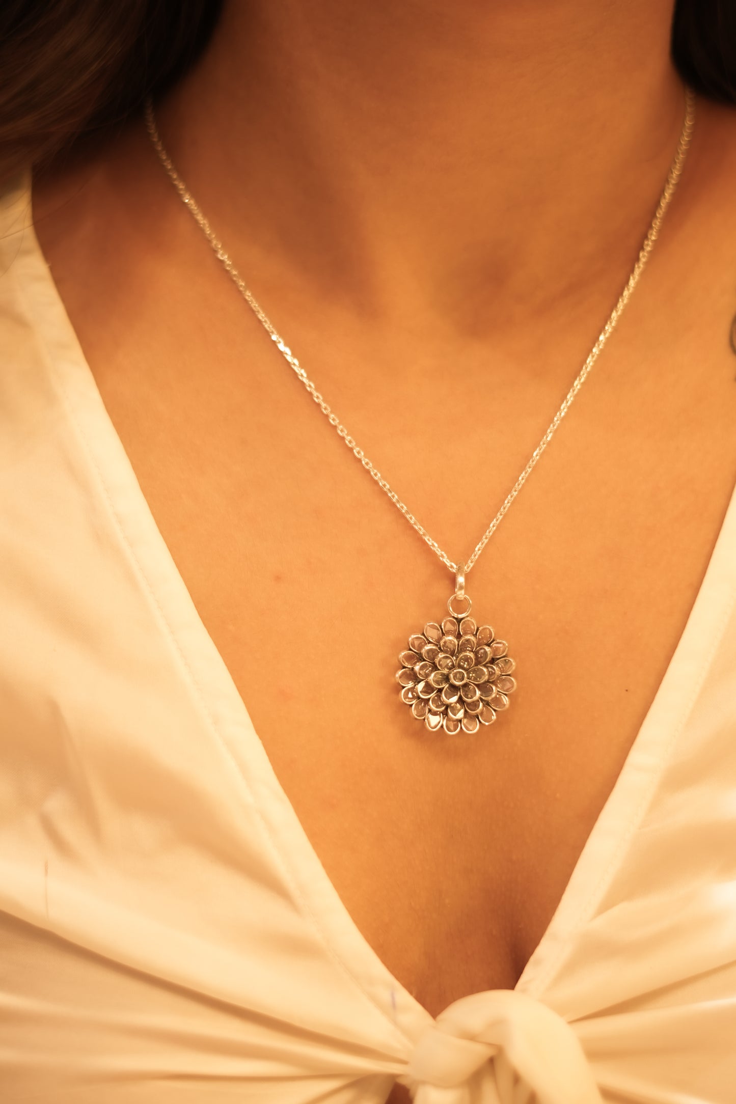 Shimmering Floral Bloom Necklace