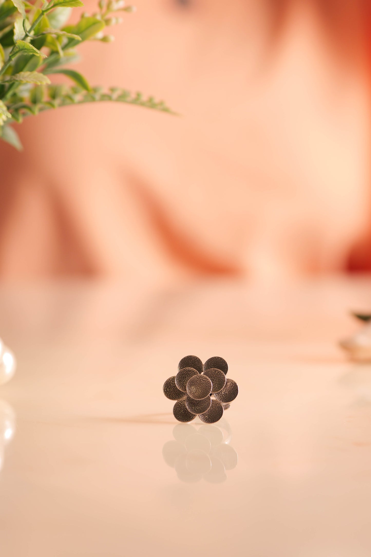 Textured Bloom Art Ring