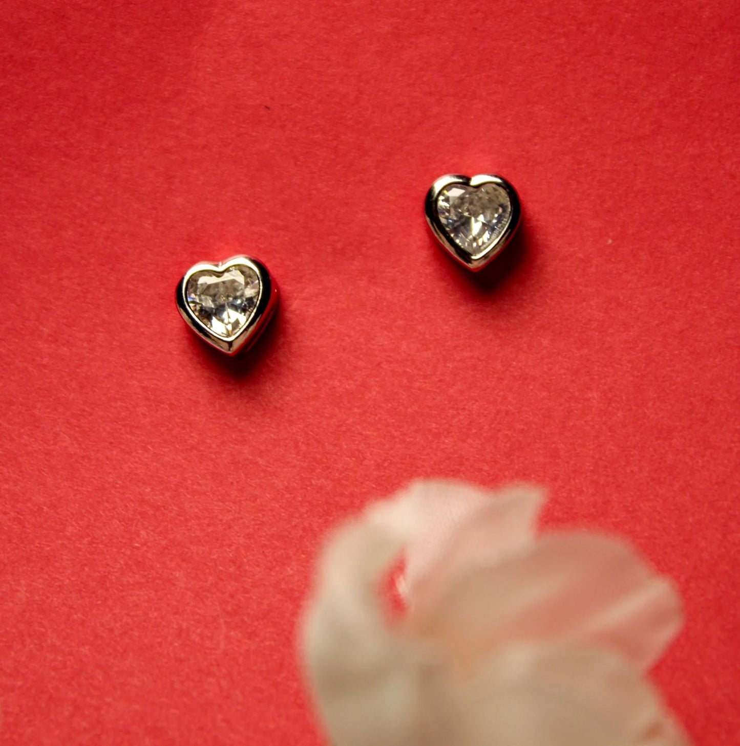 Heart Solitaire Zircon Studs