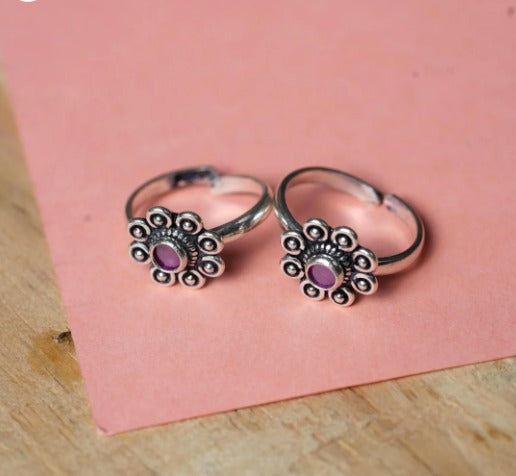 Fuchsia Petal Dew Toe Ring